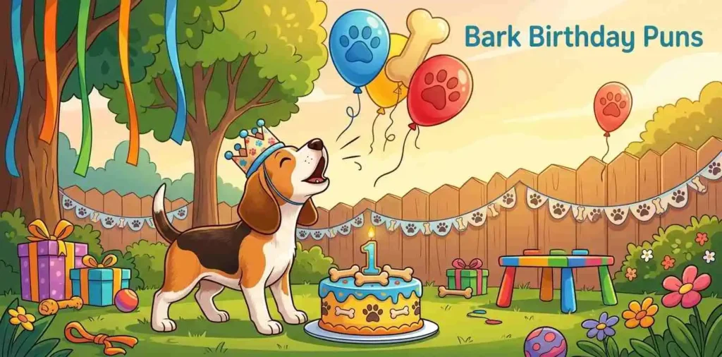 Playful puppy at bark birthday party