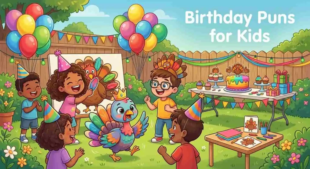 Kids enjoying turkey birthday party