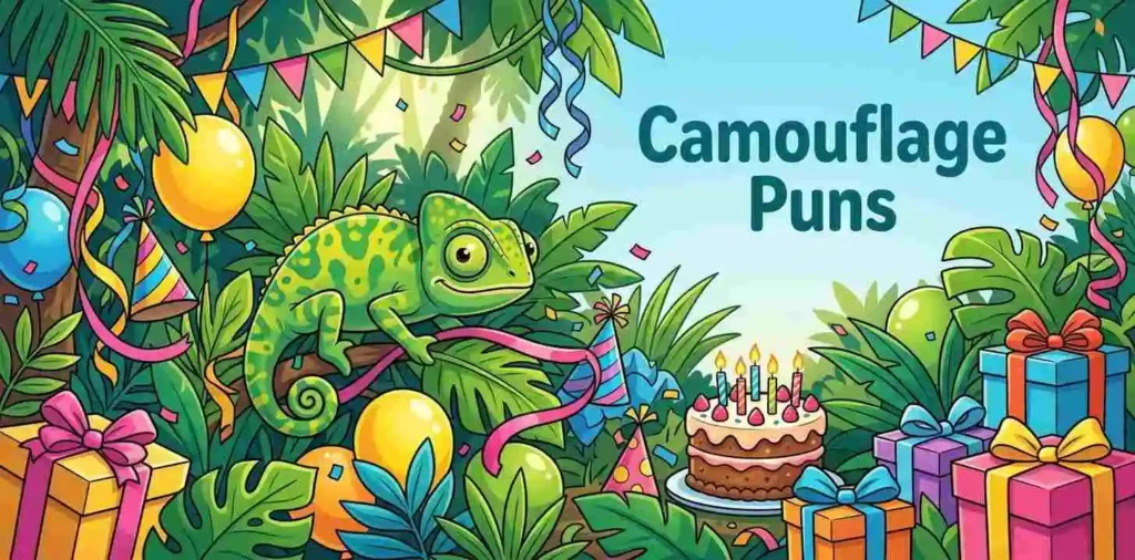 Chameleon camouflage birthday party