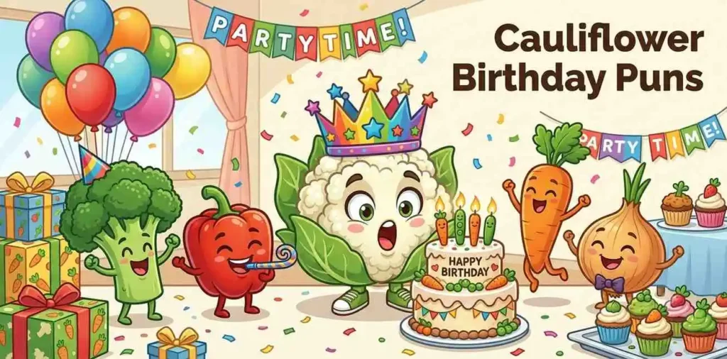 Funny cauliflower birthday party