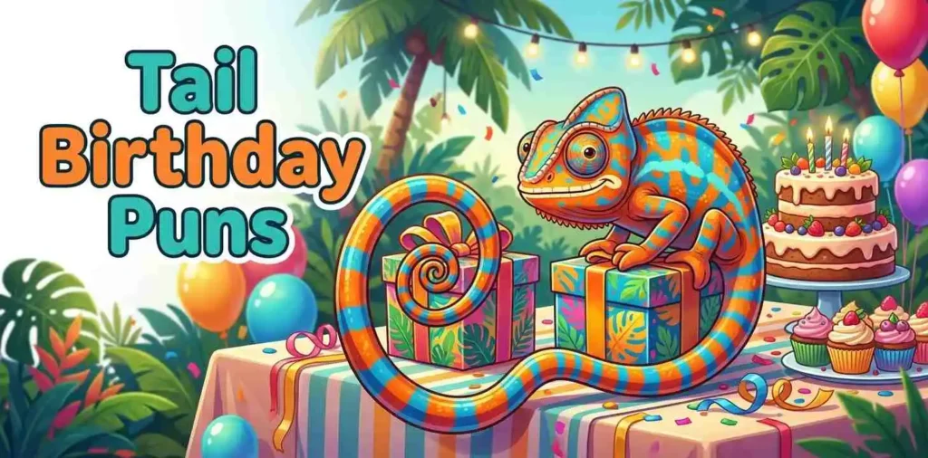 Chameleon curled tail birthday