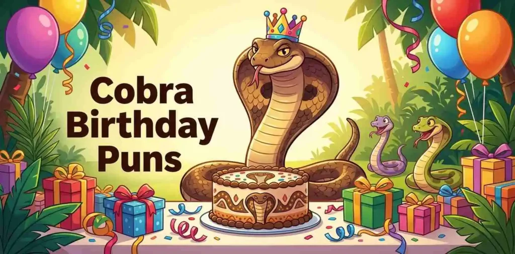 Funny cobra birthday celebration
