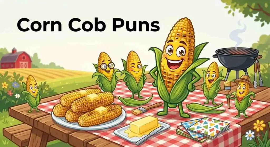 Funny corn cob character