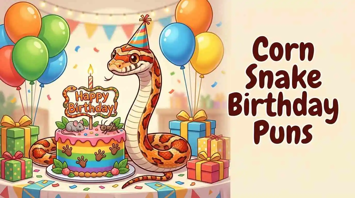 Cute corn snake birthday celebration