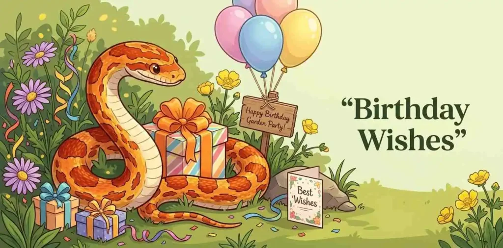 Corn snake sharing birthday wishes