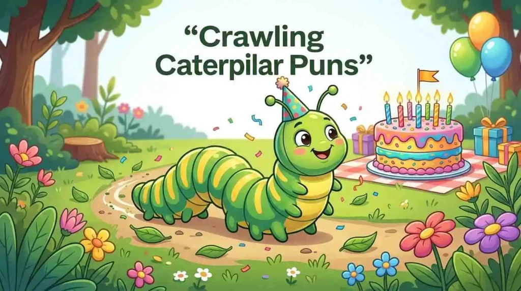 Crawling caterpillar birthday celebration