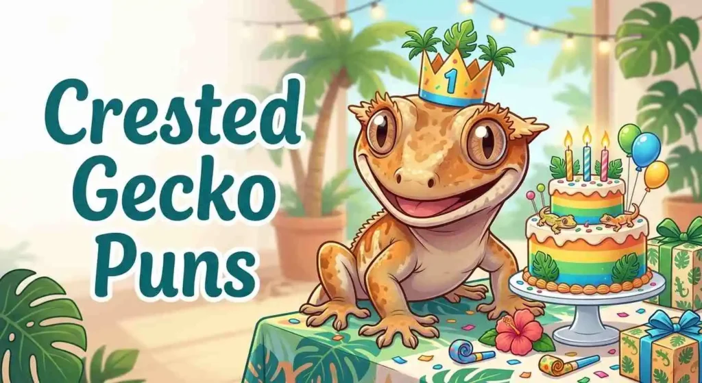 Cute crested gecko birthday