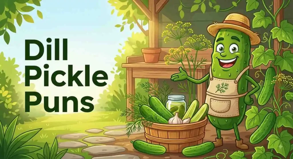 Funny dill pickle character