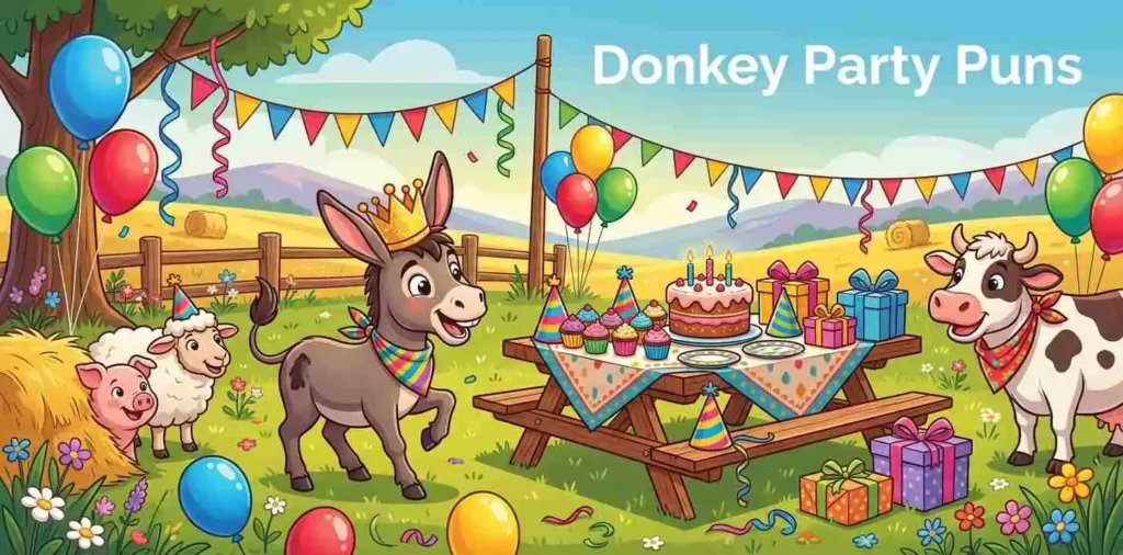 Donkey enjoying birthday party