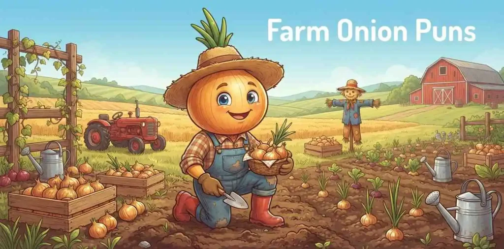 Farmer onion harvesting crops