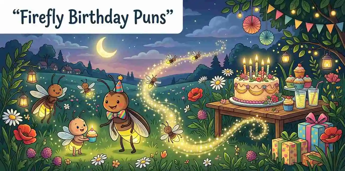 Fireflies celebrating summer birthday