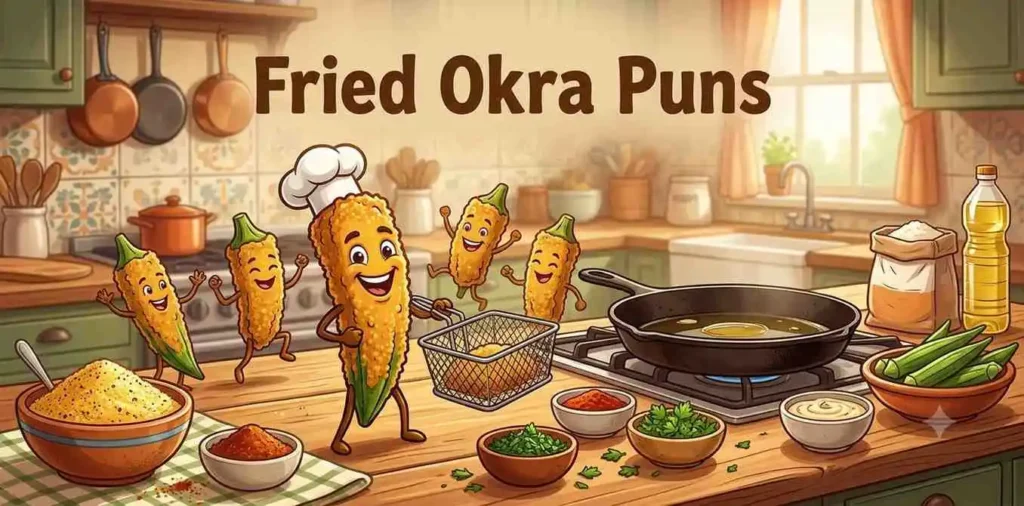 Crispy fried okra mascot