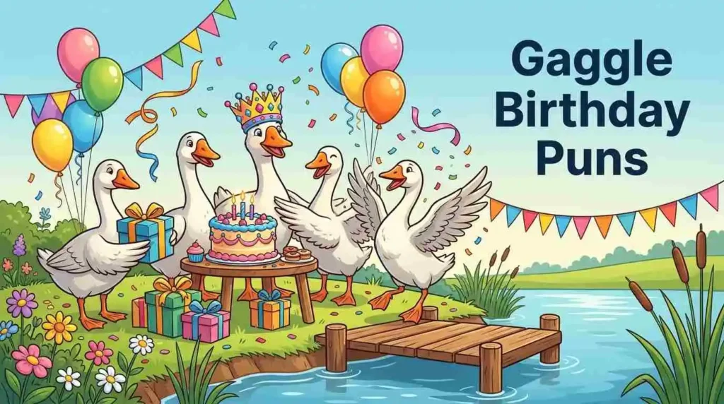 Geese celebrating birthday together