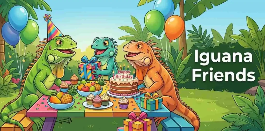 Iguana friends birthday party