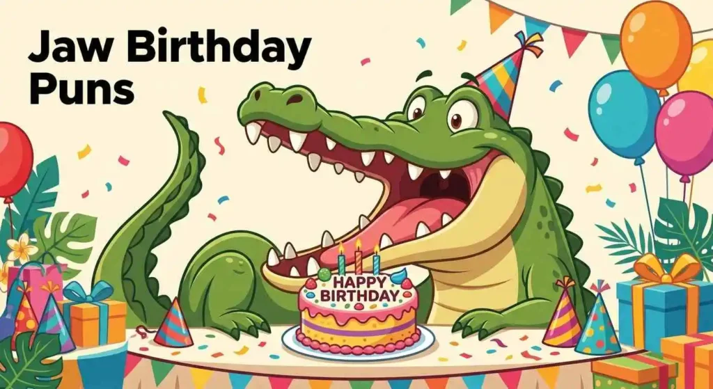 Funny crocodile jaw birthday
