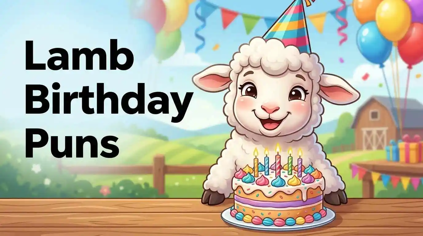 Cute lamb celebrating a birthday