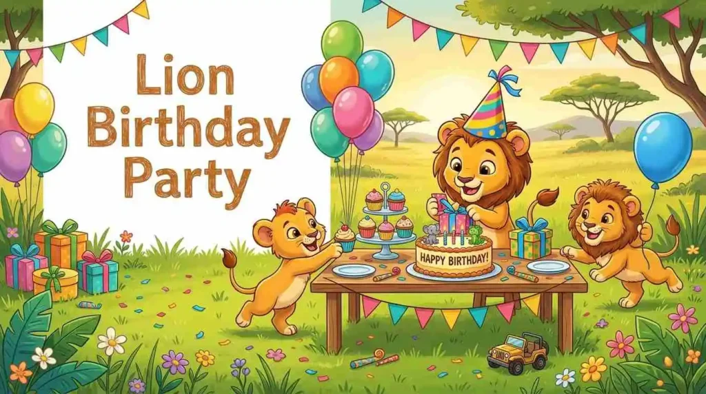 Lions enjoying birthday party