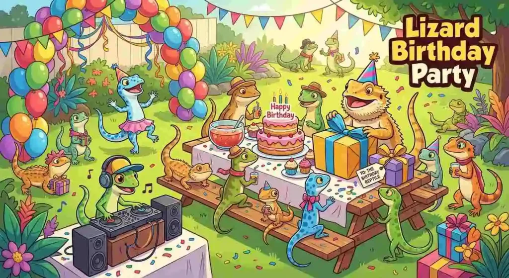 Lizard birthday party fun