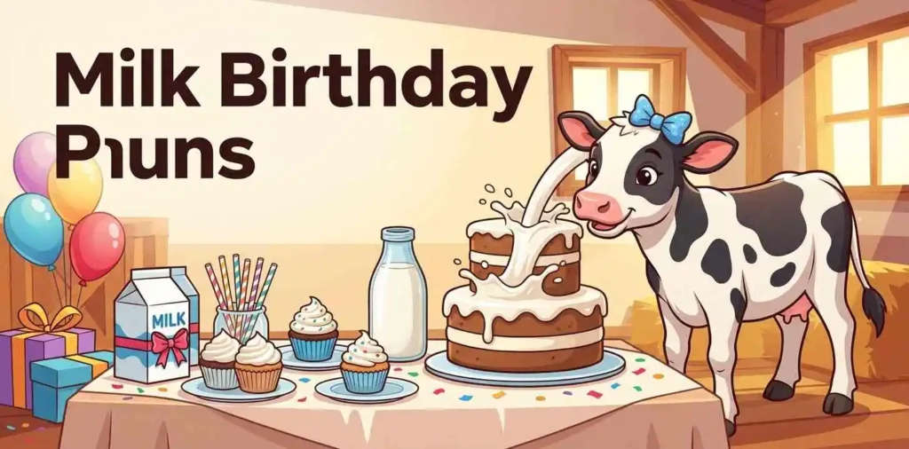 Calf with milk birthday cake