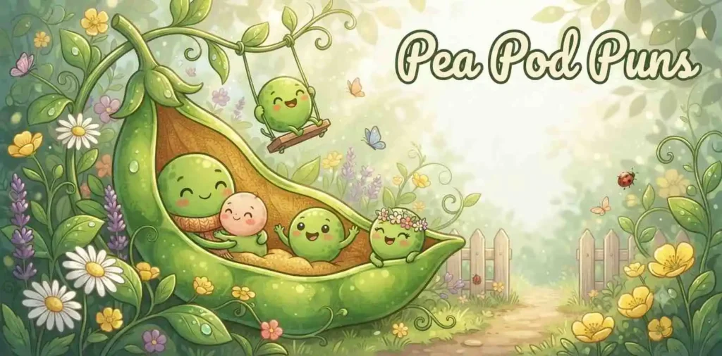 Happy peas inside pod