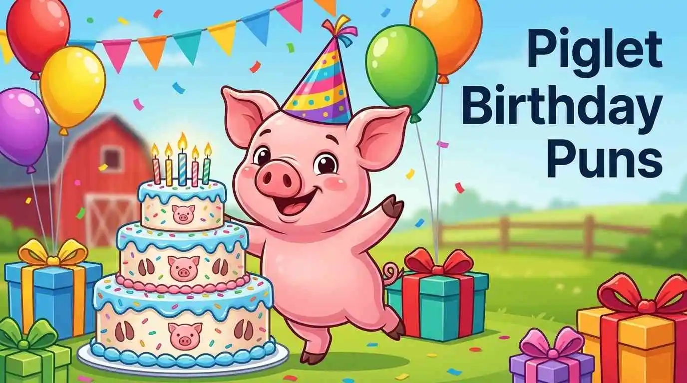 Cute piglet birthday celebration