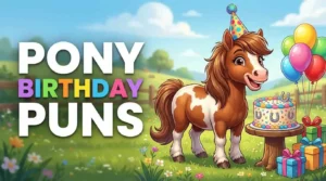 Cute pony celebrating birthday