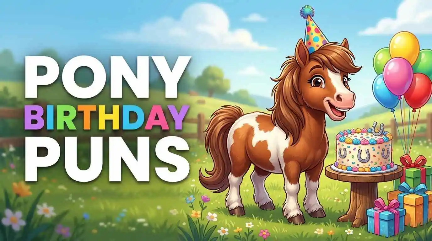 Cute pony celebrating birthday