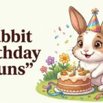 Cute rabbit celebrating birthday