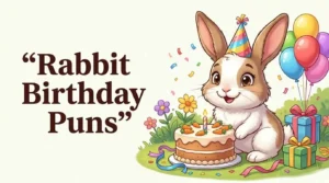Cute rabbit celebrating birthday