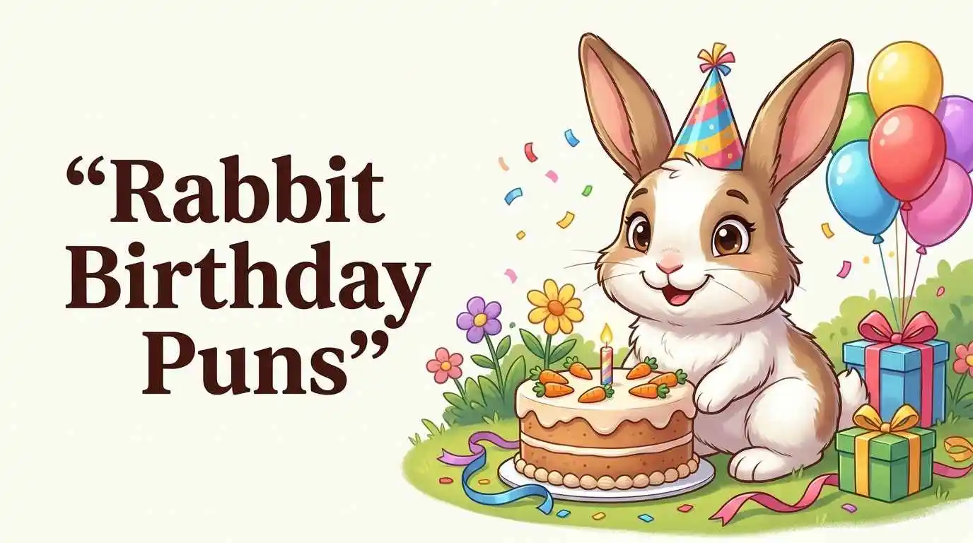Cute rabbit celebrating birthday