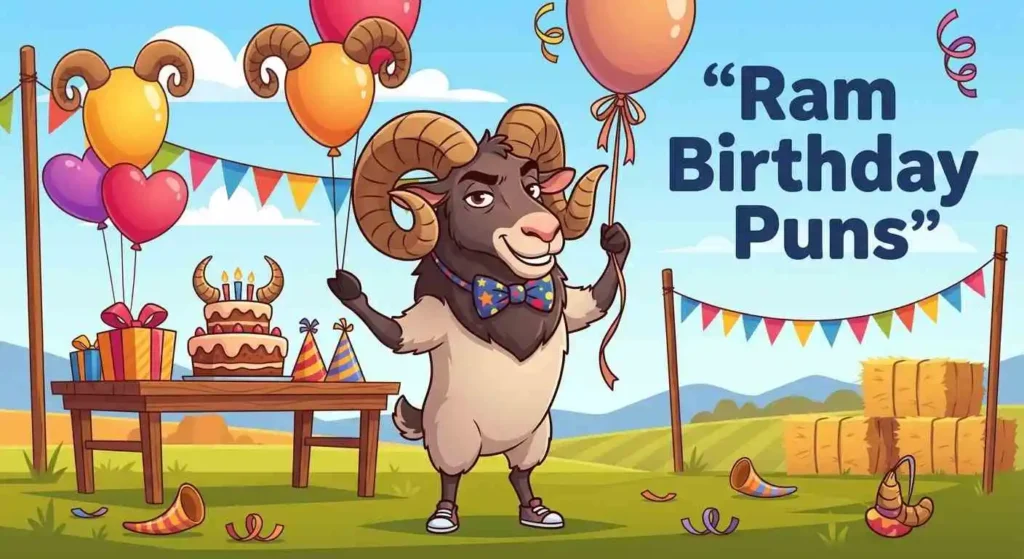 Funny ram birthday celebration