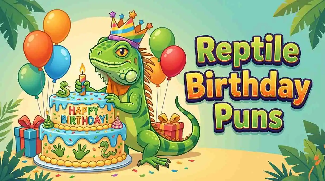 Funny reptile birthday party