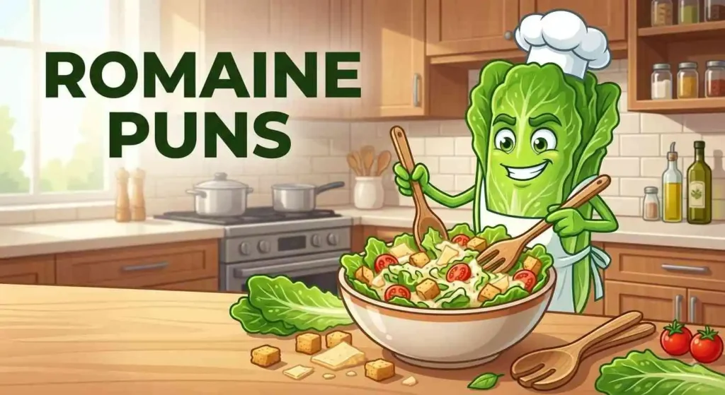 Funny romaine lettuce chef