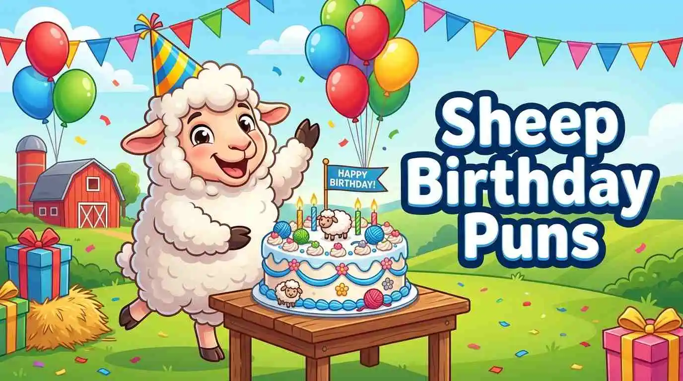 Cute sheep celebrating a birthday