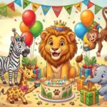 Wild animal birthday celebration