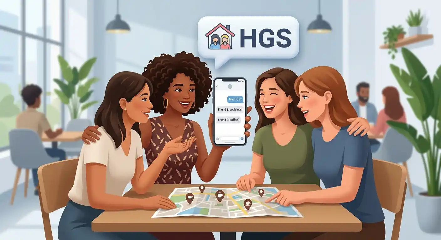 A group of close female friends using HGS in a casual group chat