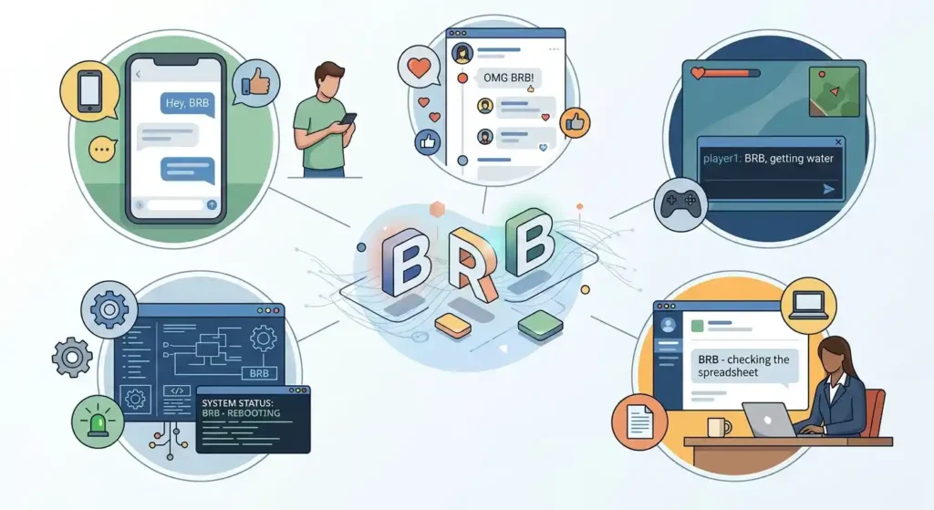 An illustration showing how acronym meaning can change across different communication contexts