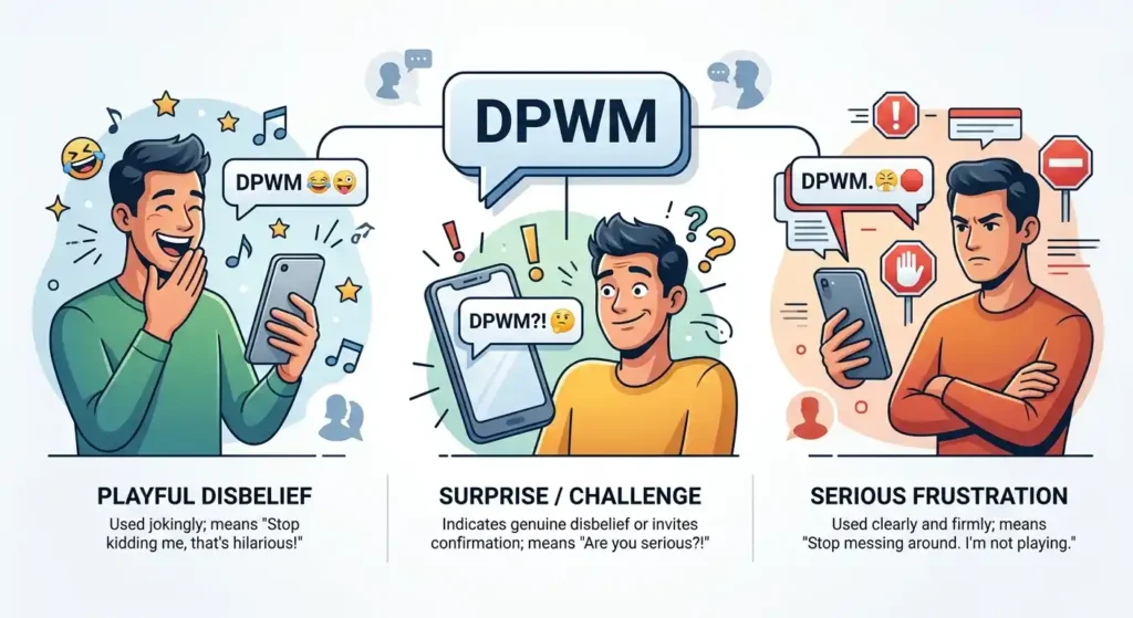 Different tones of DPWM from playful disbelief to serious frustration