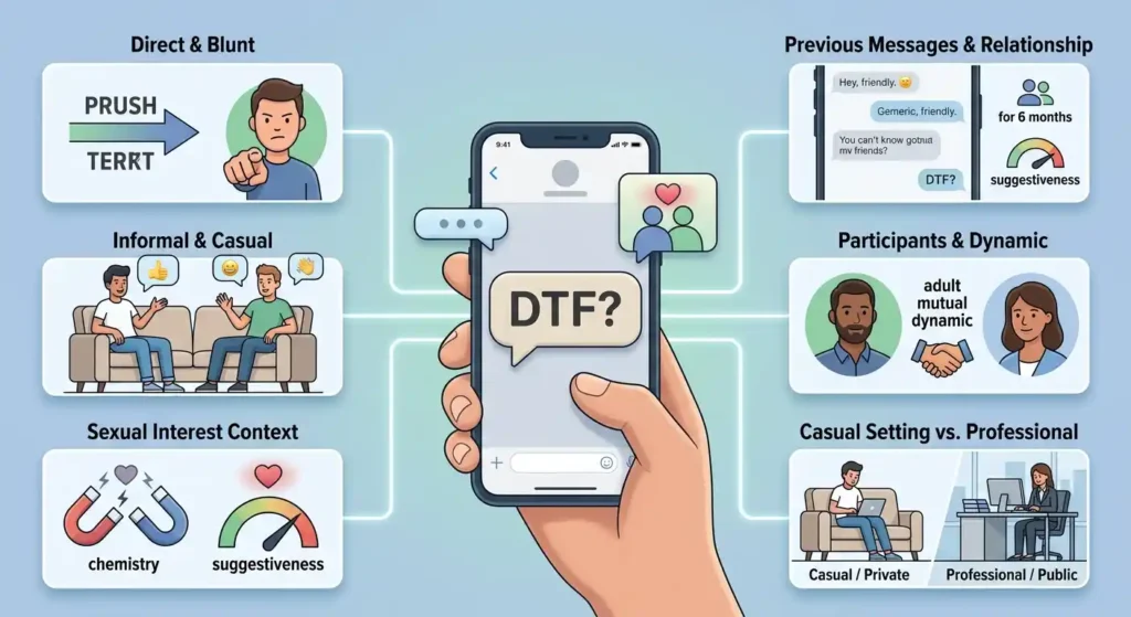 Text message illustrating the direct and explicit tone of DTF slang