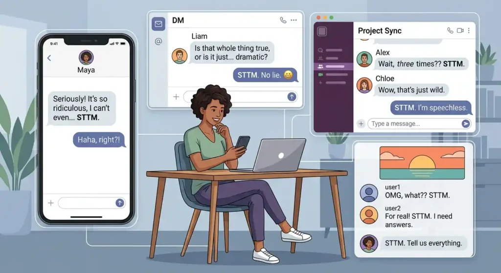 STTM shown with different tones in playful and serious text conversations